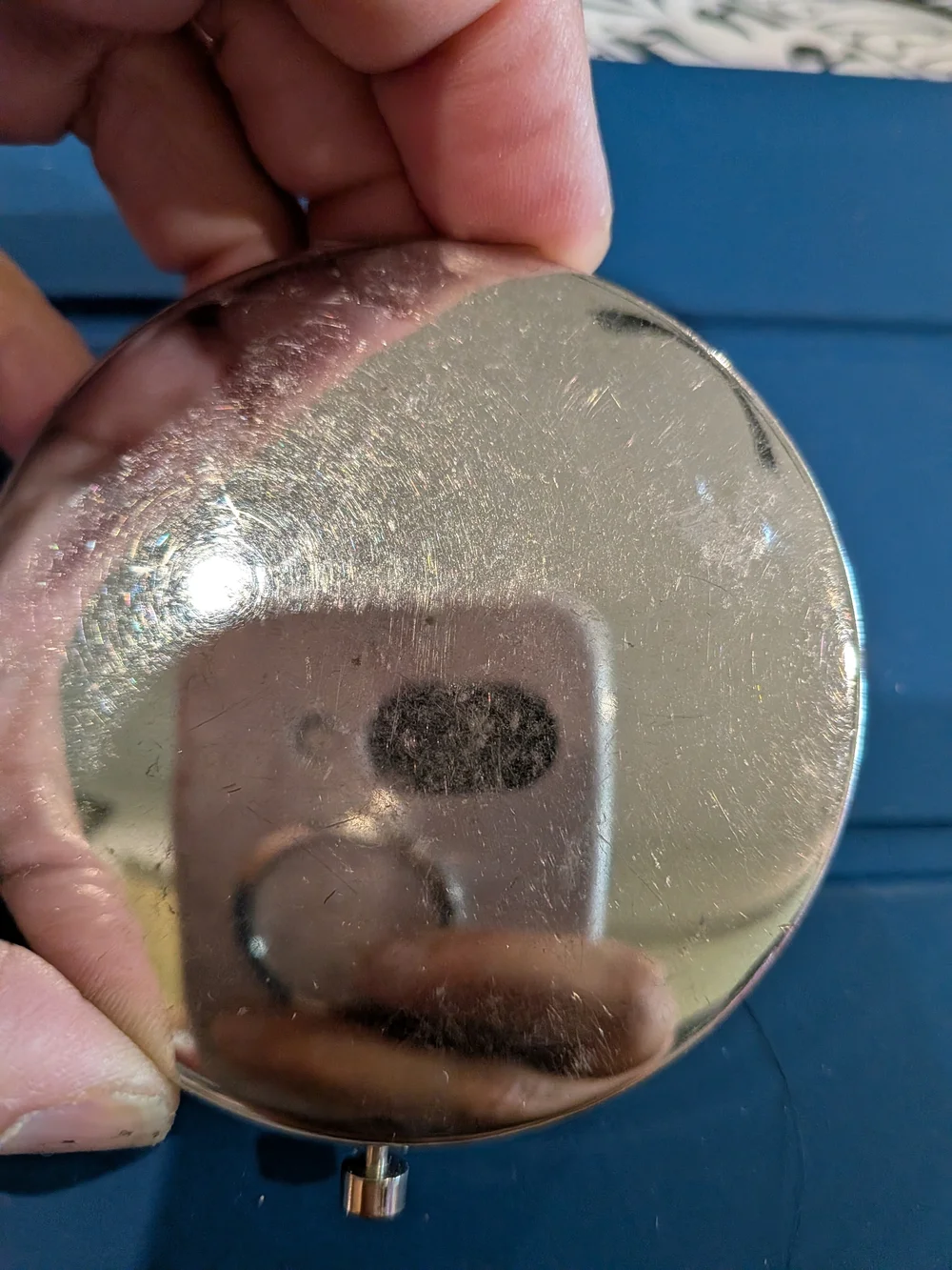 Vintage Crystal Accent Gold Compact Mirror